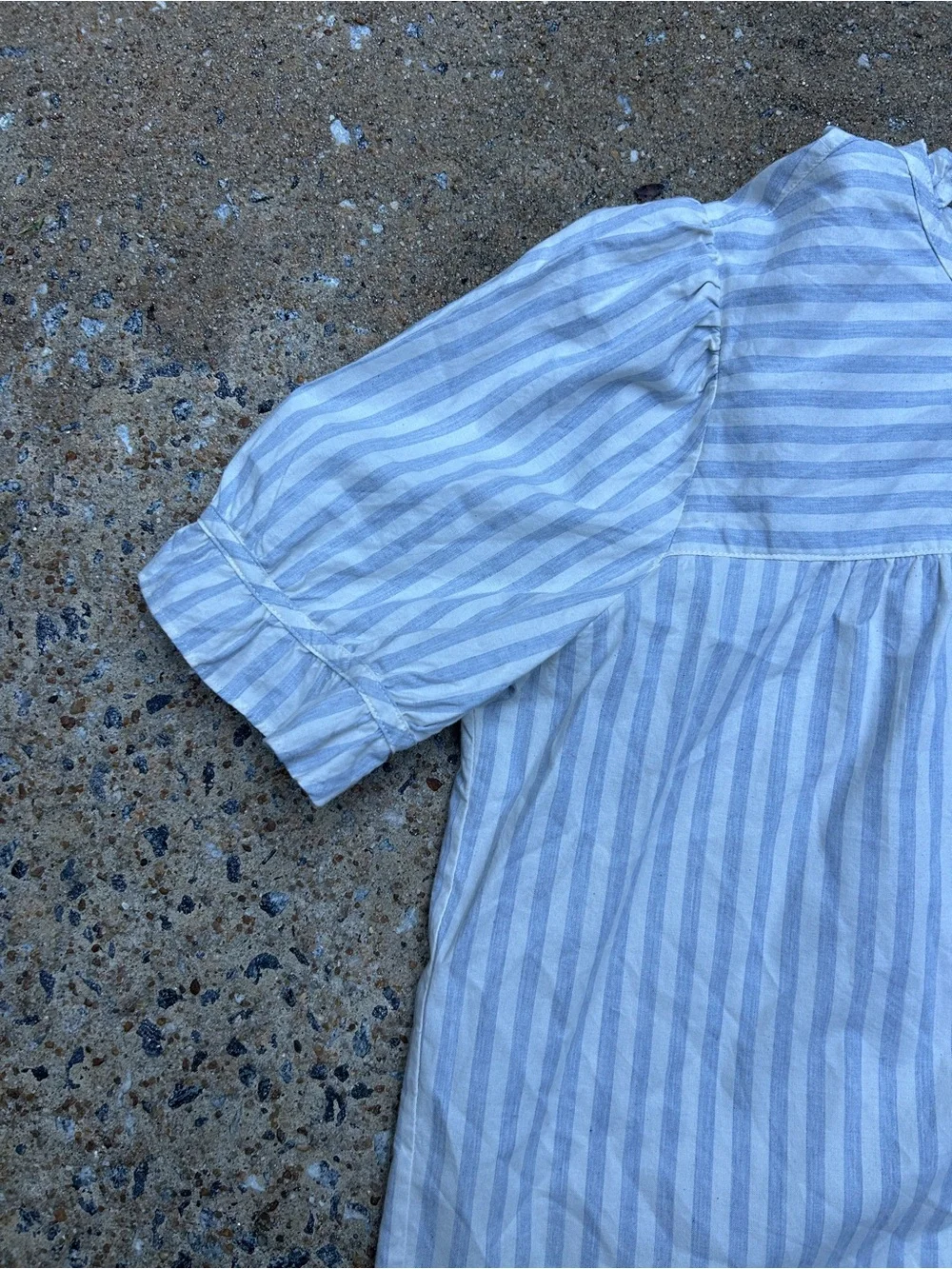 Madewell 100% Cotton Striped Peasant Blouse Blue & White Stripe Size Medium